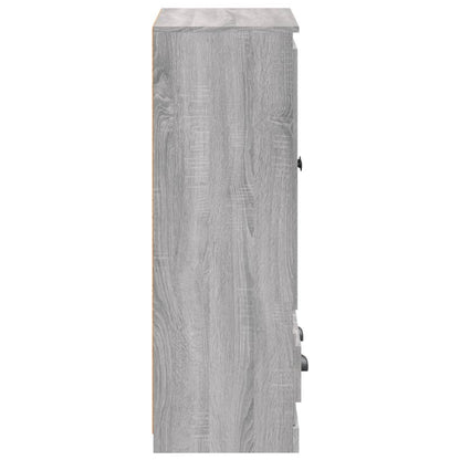 vidaXL Highboard Grey Sonoma 60x35.5x103.5 cm Engineered Wood
