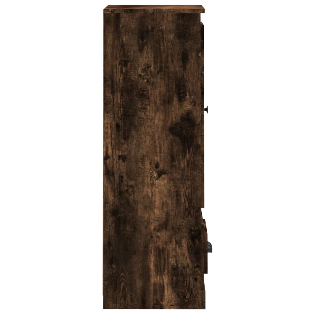vidaXL Highboard Smoked Oak 36x35,5x103,5 cm Engineered Wood