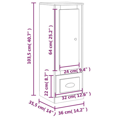 vidaXL Highboard Smoked Oak 36x35,5x103,5 cm Engineered Wood