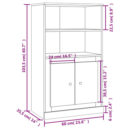 vidaXL Highboard White 60x35,5x103,5 cm Engineered Wood