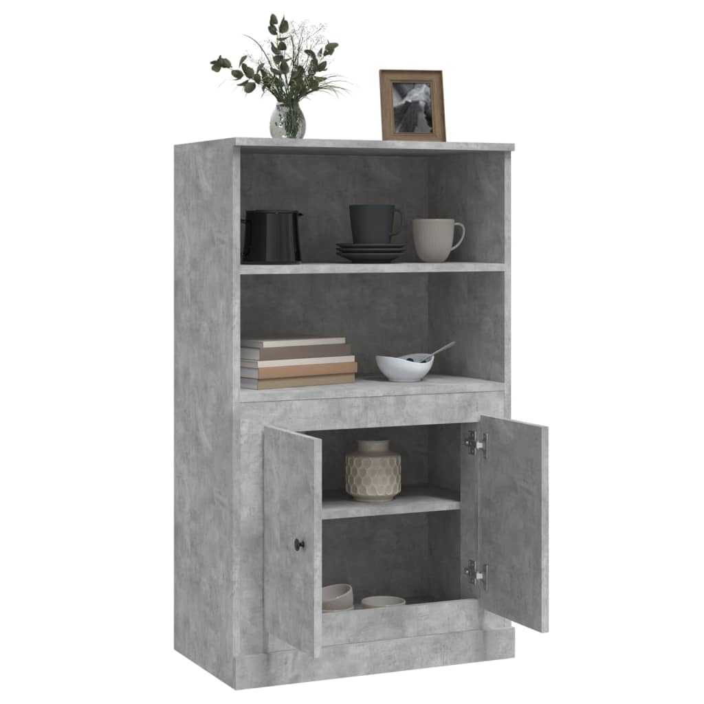 vidaXL Highboard Concrete Grey 60x35,5x103,5 cm Engineered Wood