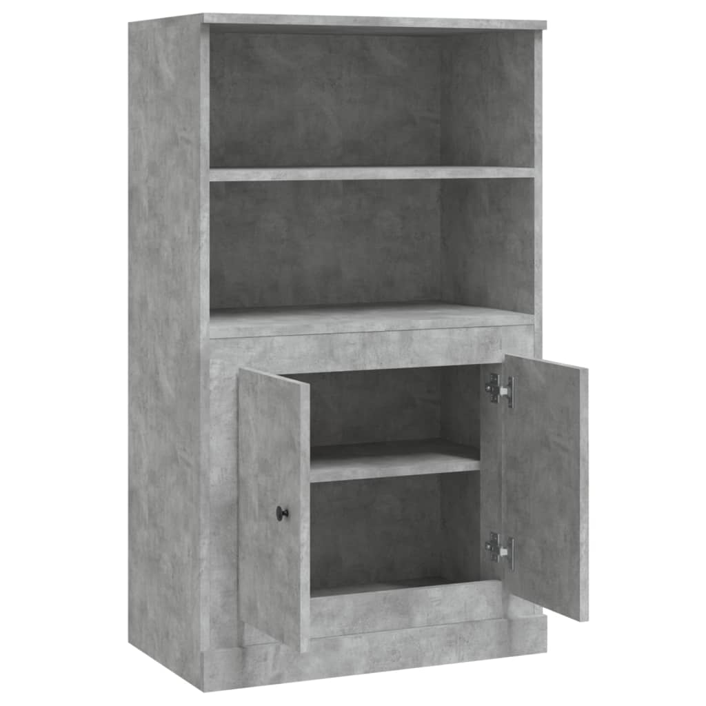 vidaXL Highboard Concrete Grey 60x35,5x103,5 cm Engineered Wood