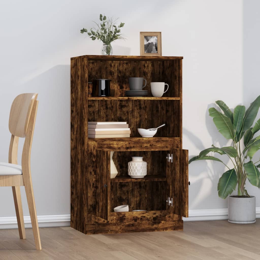 vidaXL Highboard Smoked Oak 60x35,5x103,5 cm Engineered Wood