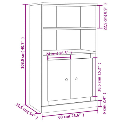 vidaXL Highboard Smoked Oak 60x35.5x103.5 cm Engineered Wood