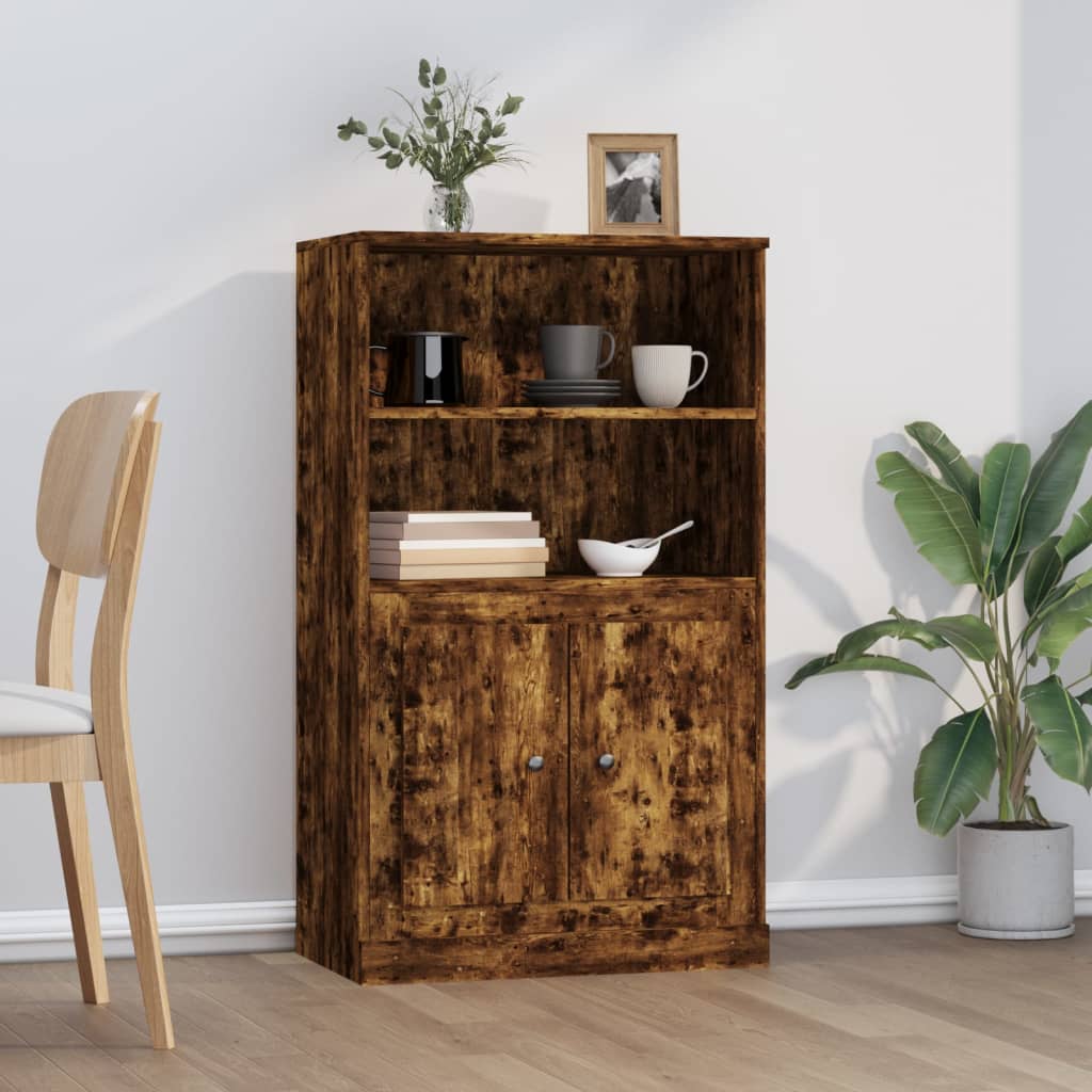 vidaXL Highboard Smoked Oak 60x35,5x103,5 cm Engineered Wood