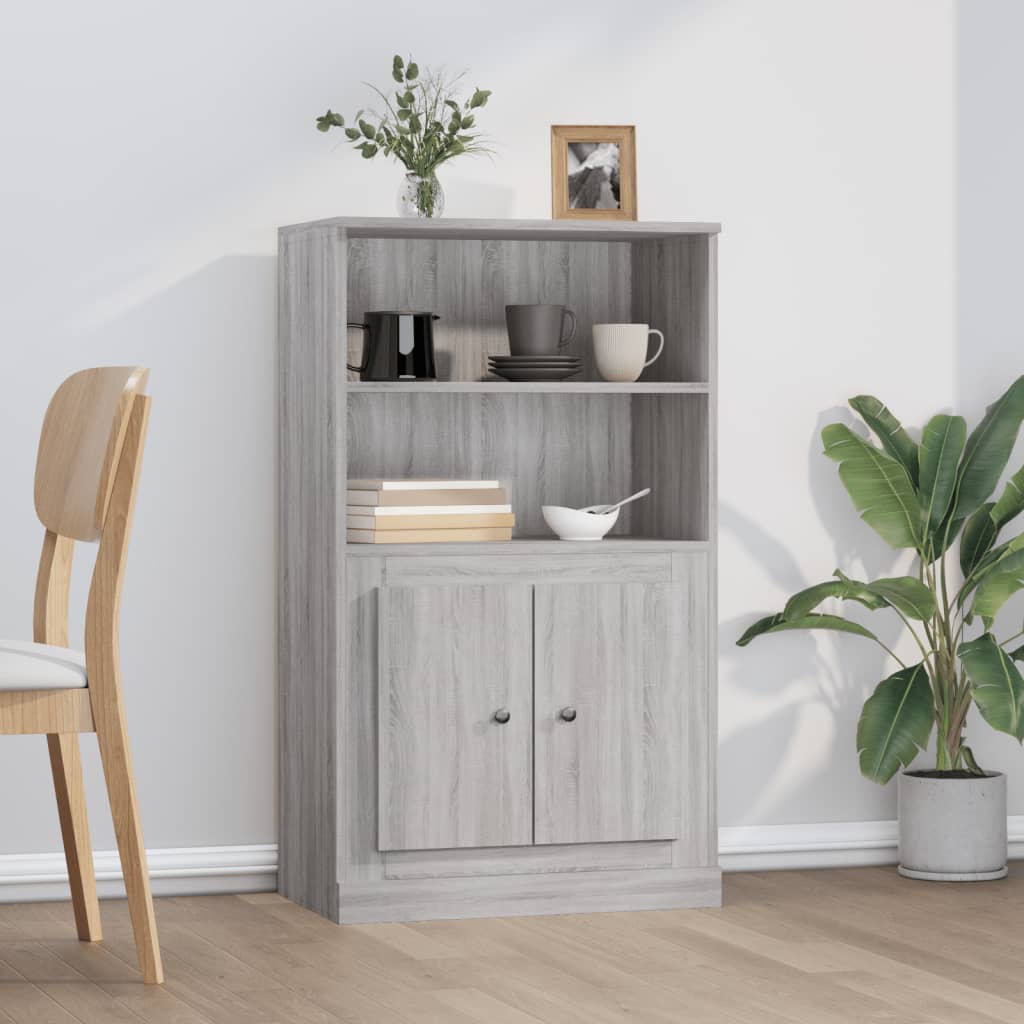 vidaXL Highboard Grey Sonoma 60x35,5x103,5 cm Engineered Wood