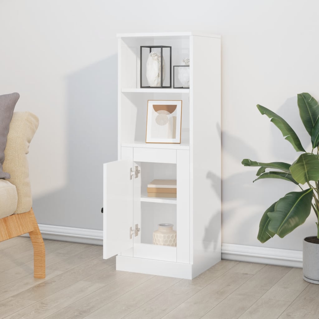 vidaXL Highboard High Gloss White 36x35,5x103,5 cm Engineered Wood