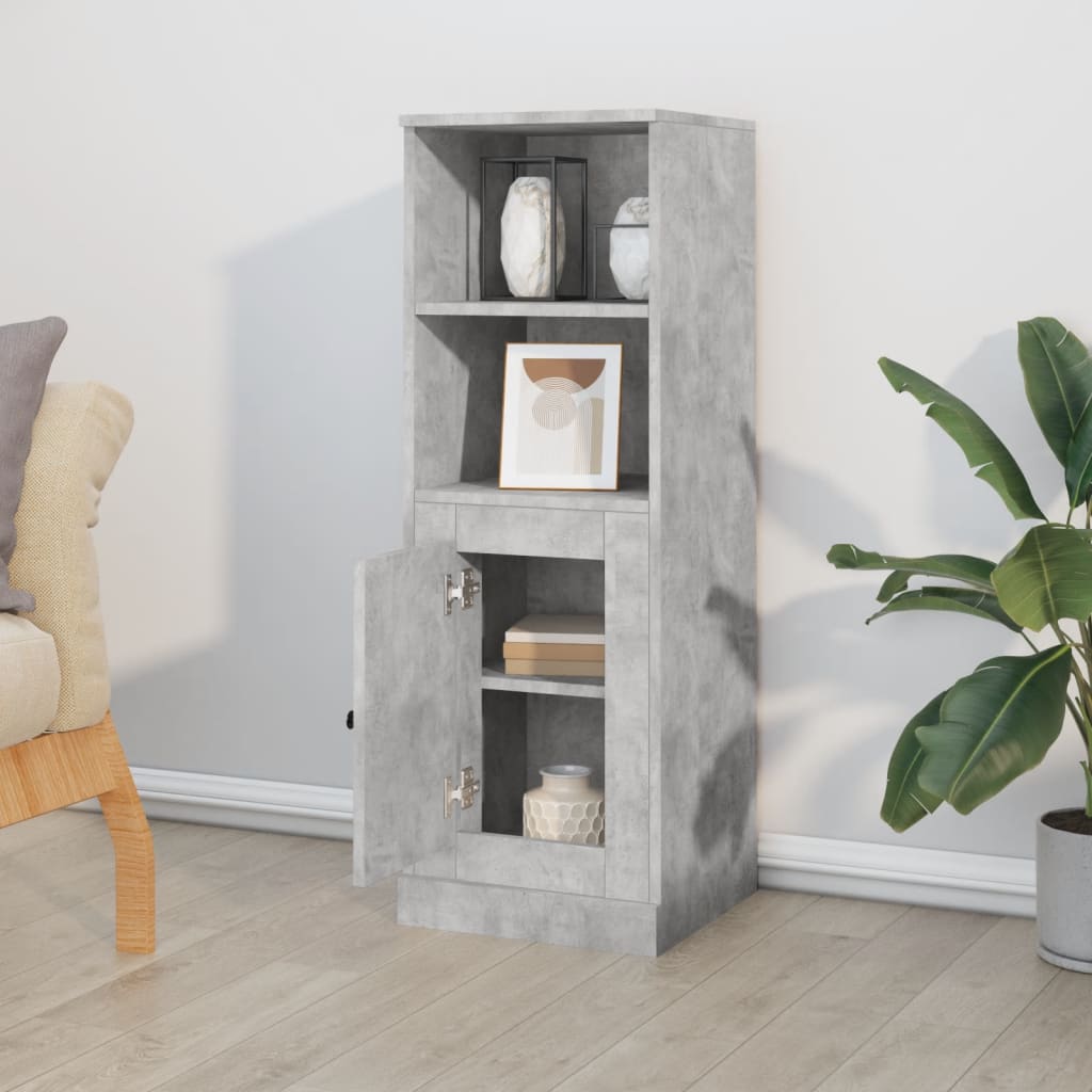 vidaXL Highboard Concrete Grey 36x35,5x103,5 cm Engineered Wood