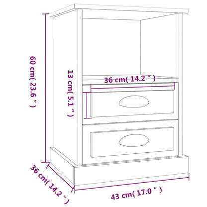 vidaXL Bedside Cabinets 2 pcs High Gloss White 43x36x60 cm