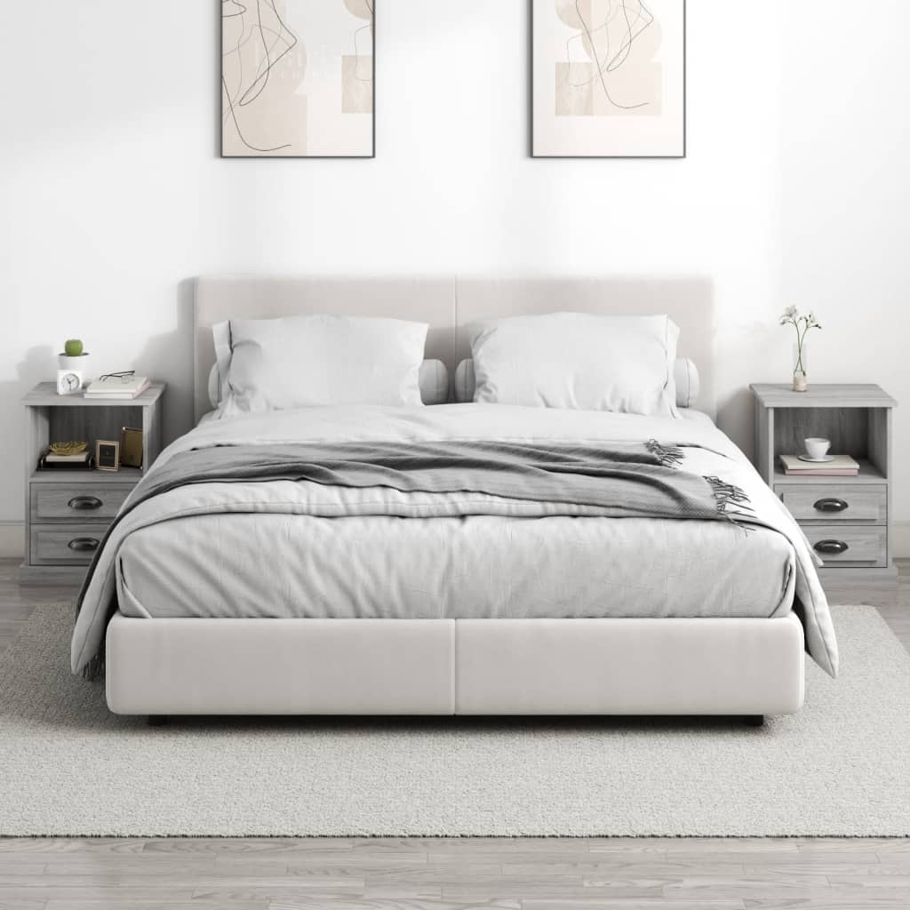 vidaXL Bedside Cabinets 2 pcs Grey Sonoma 43x36x60 cm