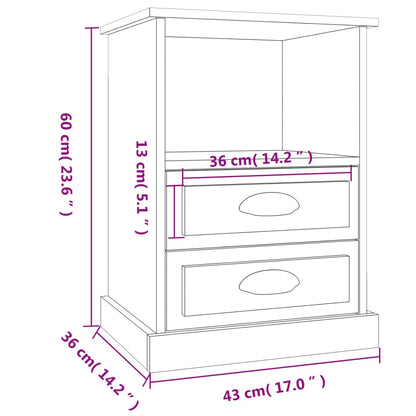 vidaXL Bedside Cabinets 2 pcs Grey Sonoma 43x36x60 cm