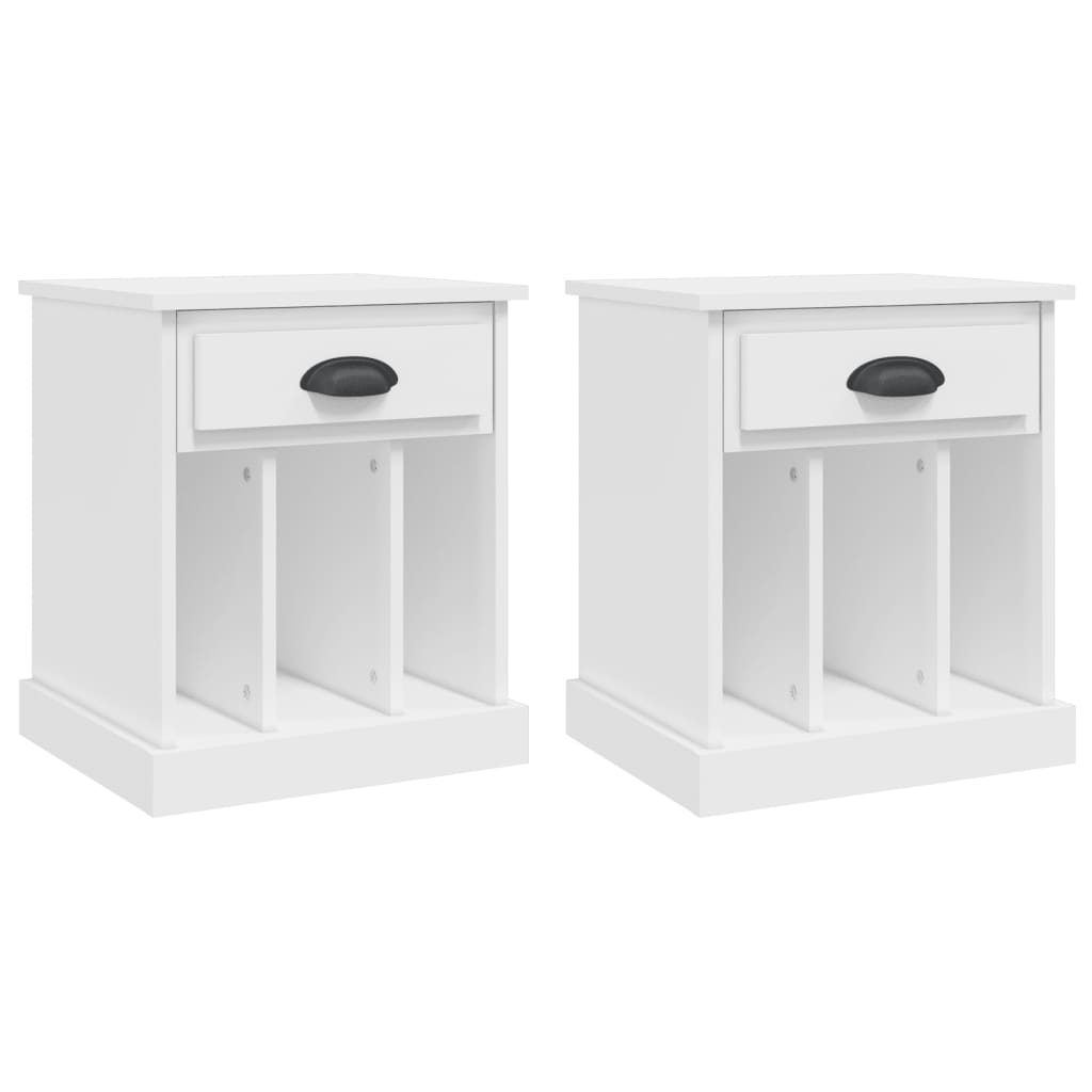 vidaXL Bedside Cabinets 2 pcs White 43x36x50 cm