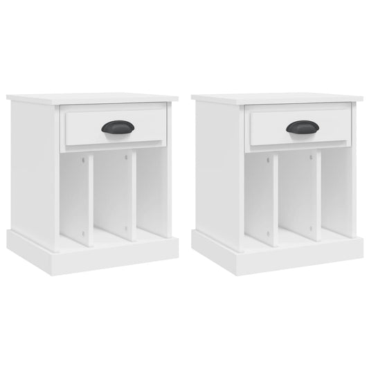 vidaXL Bedside Cabinets 2 pcs White 43x36x50 cm
