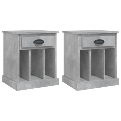 vidaXL Bedside Cabinets 2 pcs Concrete Grey 43x36x50 cm