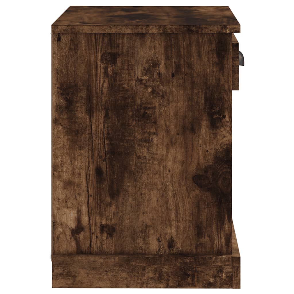 vidaXL Bedside Cabinets 2 pcs Smoked Oak 43x36x50 cm