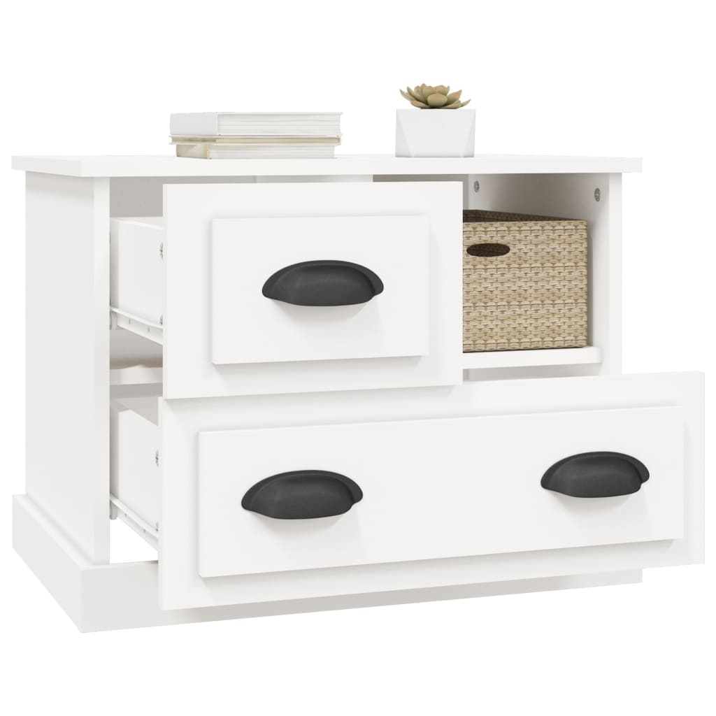 vidaXL Bedside Cabinet White 60x39x45 cm