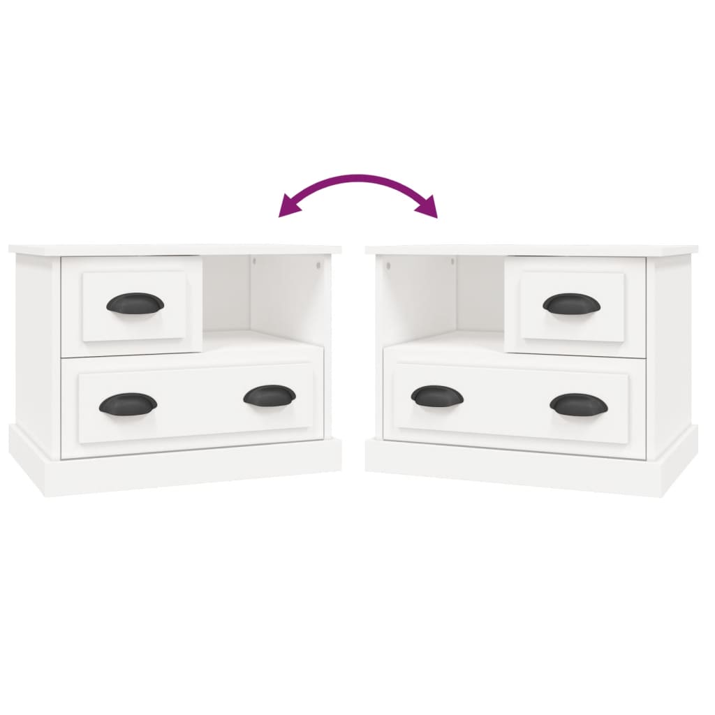 vidaXL Bedside Cabinet White 60x39x45 cm