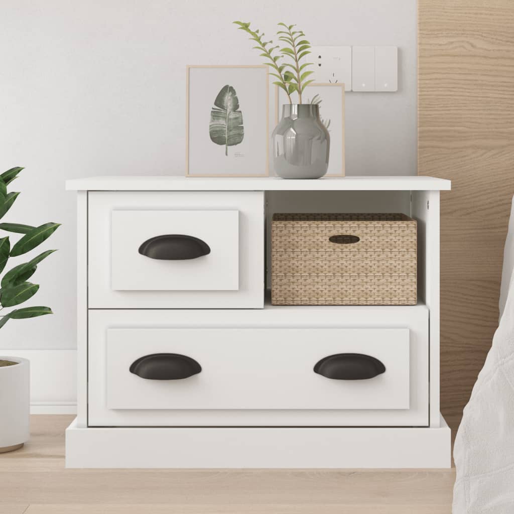 vidaXL Bedside Cabinet White 60x39x45 cm