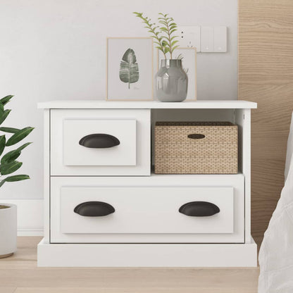 vidaXL Bedside Cabinet White 60x39x45 cm
