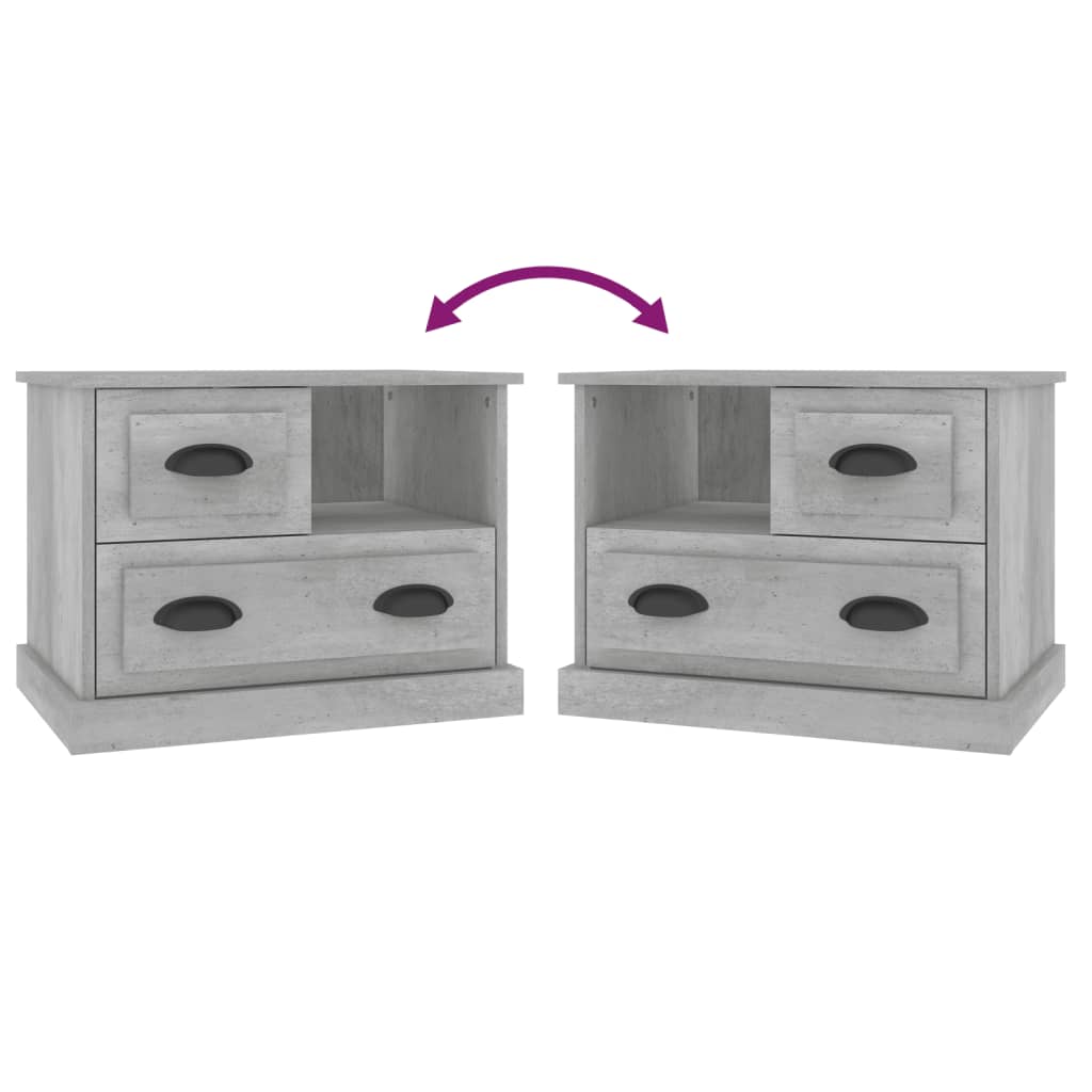 vidaXL Bedside Cabinet Concrete Grey 60x39x45 cm
