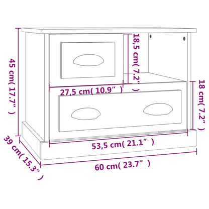 vidaXL Bedside Cabinet Concrete Grey 60x39x45 cm