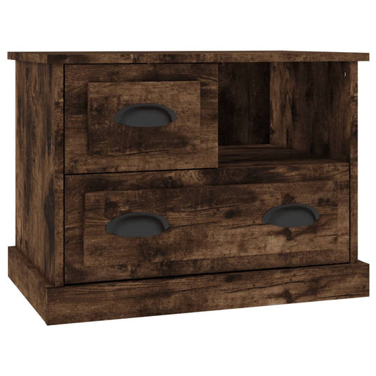 vidaXL Bedside Cabinet Smoked Oak 60x39x45 cm