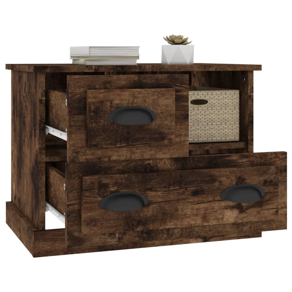 vidaXL Bedside Cabinet Smoked Oak 60x39x45 cm