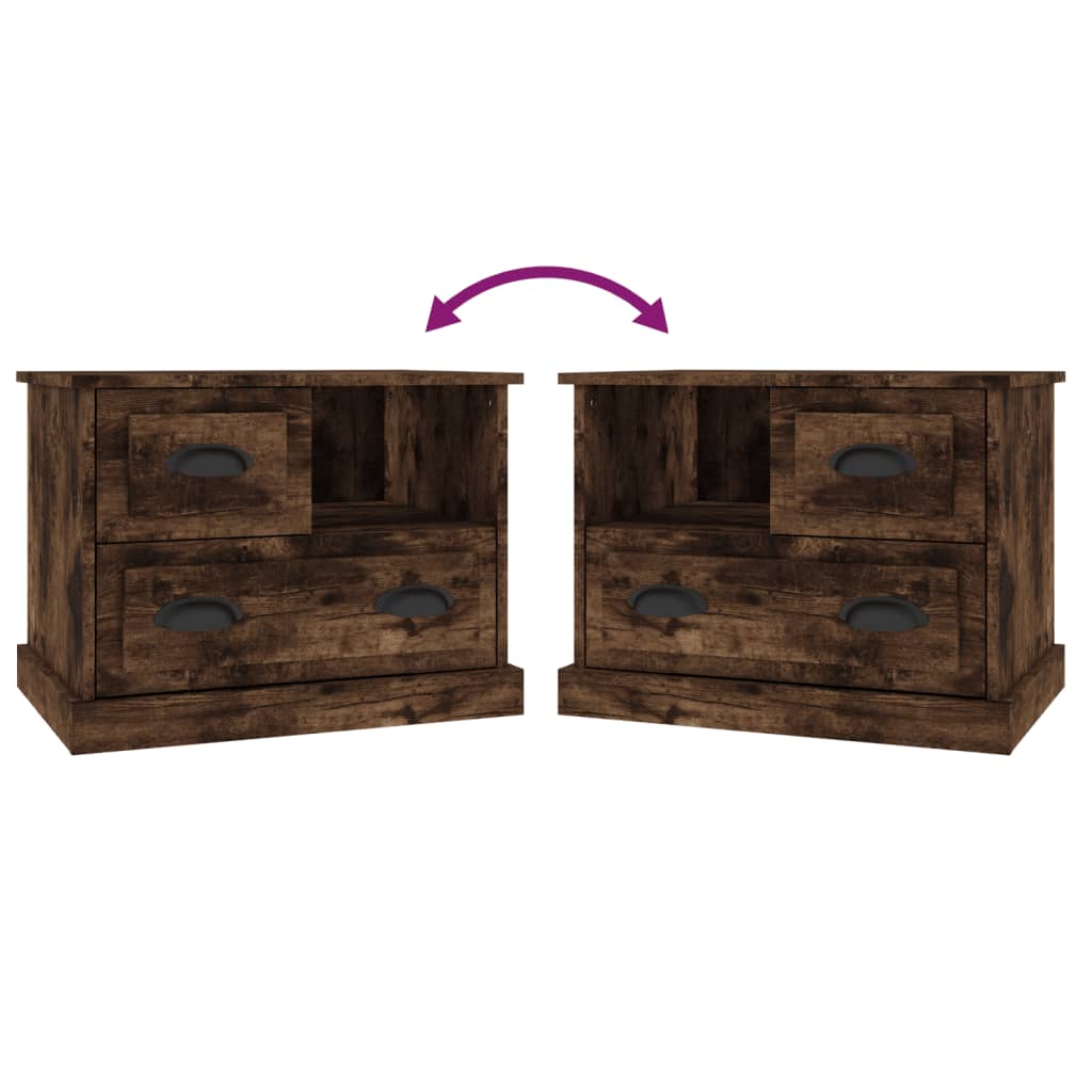 vidaXL Bedside Cabinet Smoked Oak 60x39x45 cm