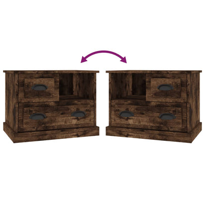 vidaXL Bedside Cabinet Smoked Oak 60x39x45 cm