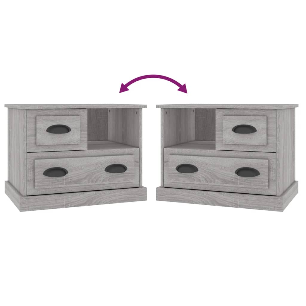 vidaXL Bedside Cabinet Grey Sonoma 60x39x45 cm