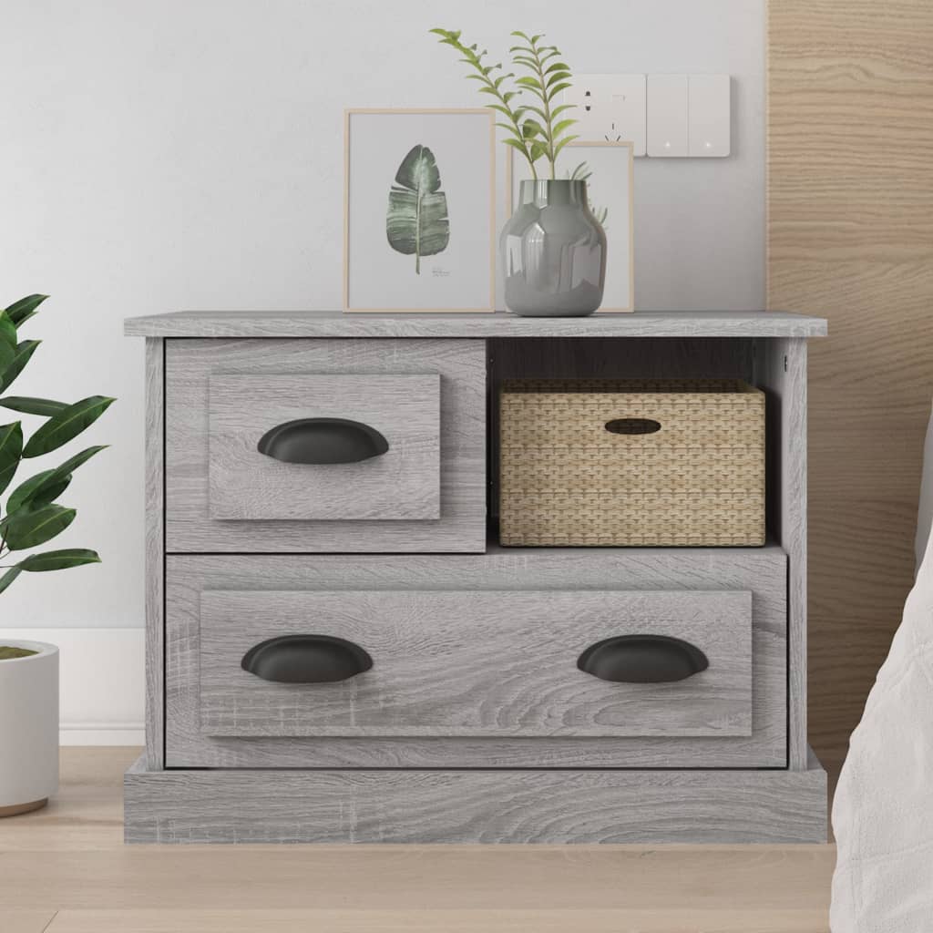 vidaXL Bedside Cabinet Grey Sonoma 60x39x45 cm