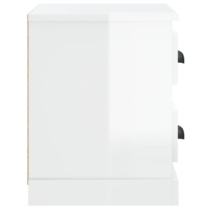 vidaXL Bedside Cabinet High Gloss White 60x35.5x45 cm