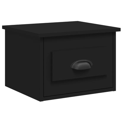 vidaXL Wall-mounted Bedside Cabinet Black 41.5x36x28cm