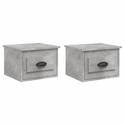 vidaXL Wall-mounted Bedside Cabinets 2 pcs Concrete Grey 41.5x36x28cm