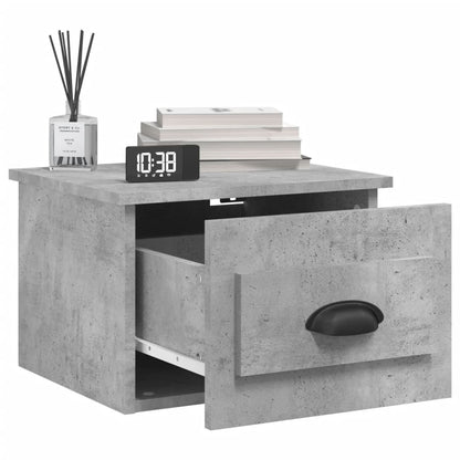vidaXL Wall-mounted Bedside Cabinets 2 pcs Concrete Grey 41.5x36x28cm