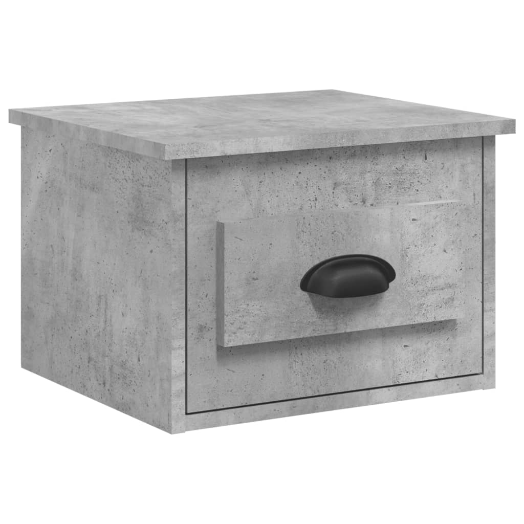 vidaXL Wall-mounted Bedside Cabinets 2 pcs Concrete Grey 41.5x36x28cm