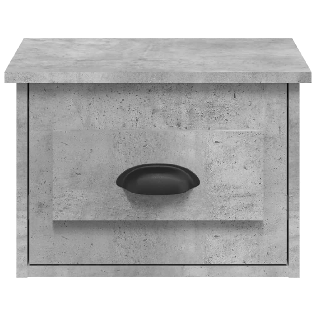 vidaXL Wall-mounted Bedside Cabinets 2 pcs Concrete Grey 41.5x36x28cm