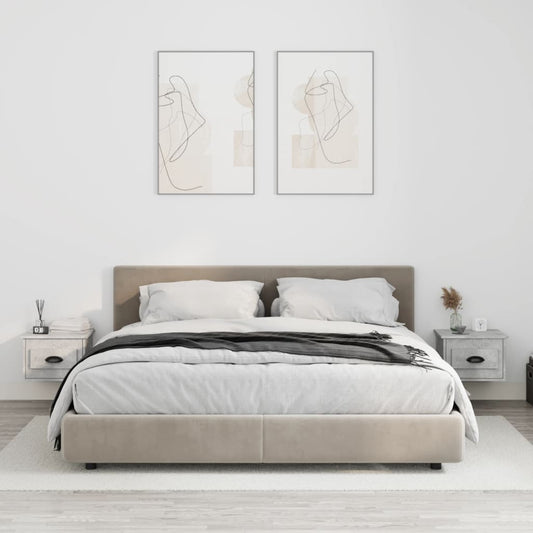vidaXL Wall-mounted Bedside Cabinets 2 pcs Concrete Grey 41.5x36x28cm