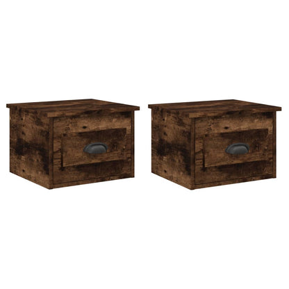 vidaXL Wall-mounted Bedside Cabinets 2 pcs Smoked Oak 41.5x36x28cm