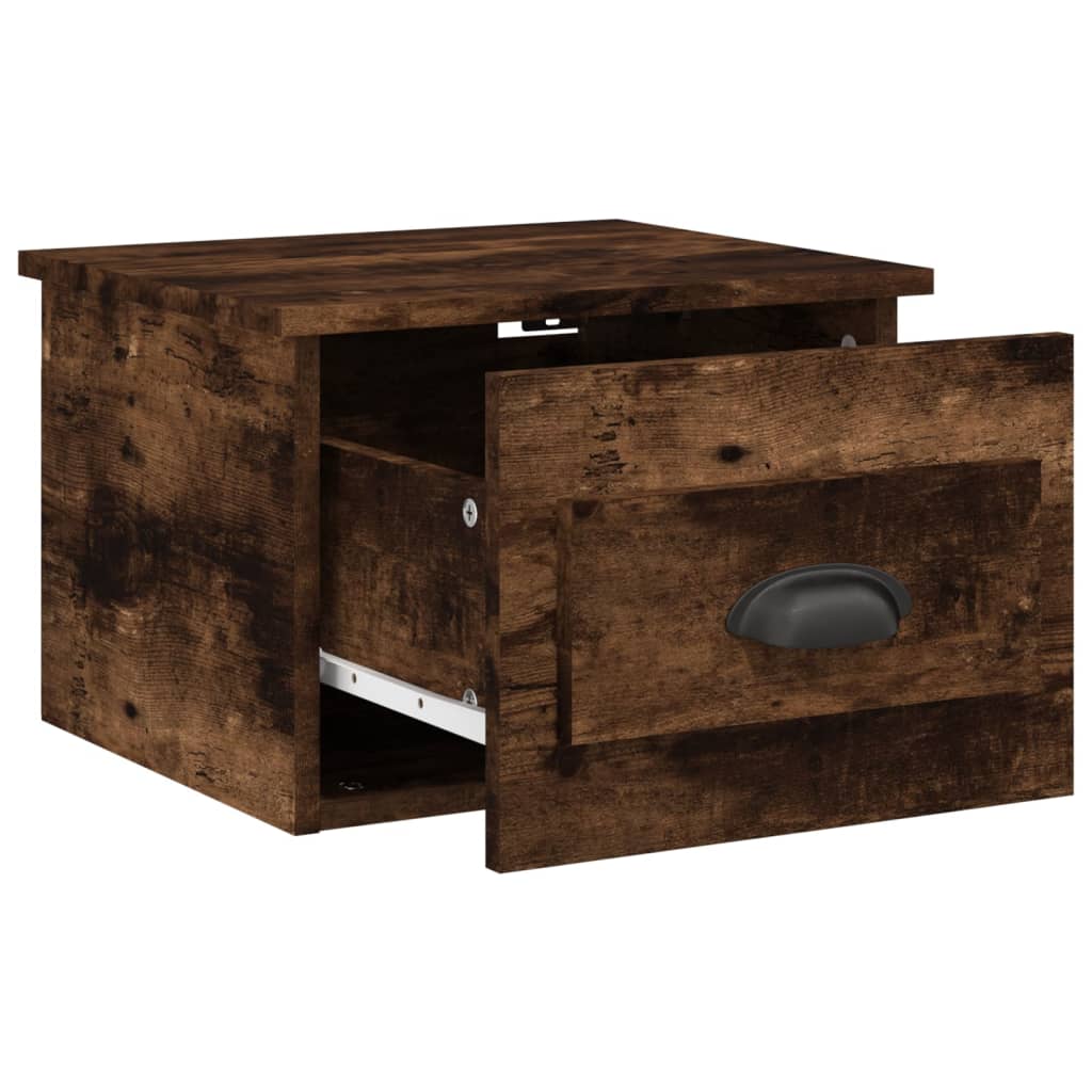vidaXL Wall-mounted Bedside Cabinets 2 pcs Smoked Oak 41.5x36x28cm