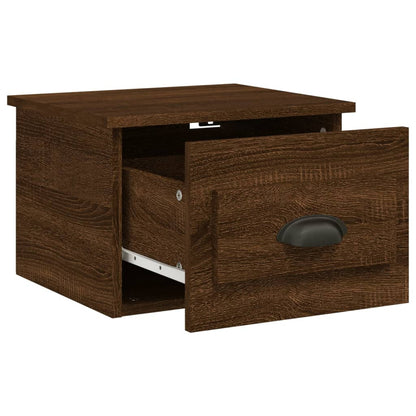 vidaXL Wall-mounted Bedside Cabinet Brown Oak 41.5x36x28cm
