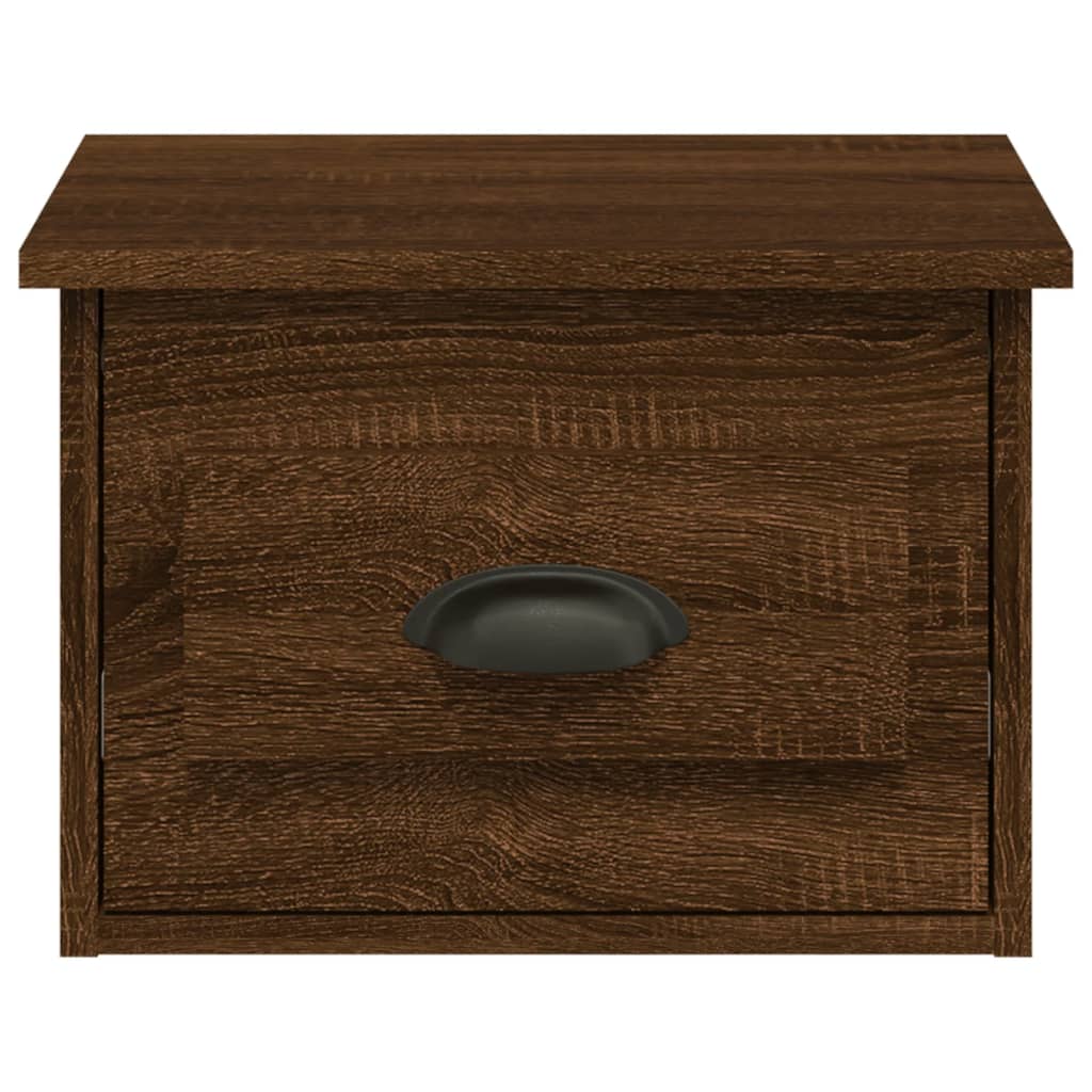 vidaXL Wall-mounted Bedside Cabinet Brown Oak 41.5x36x28cm
