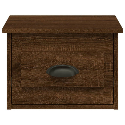 vidaXL Wall-mounted Bedside Cabinet Brown Oak 41.5x36x28cm