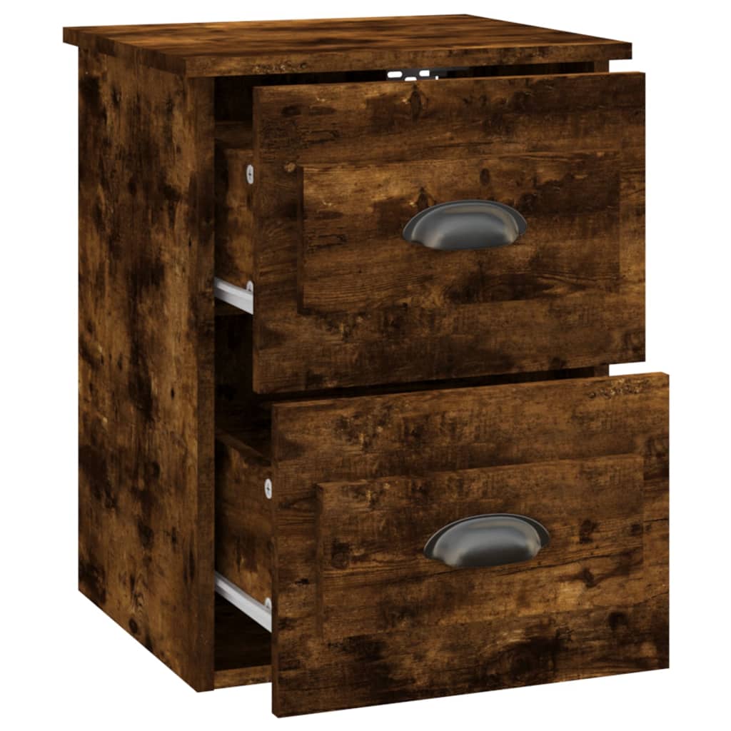vidaXL Wall-mounted Bedside Cabinet Smoked Oak 41.5x36x53cm
