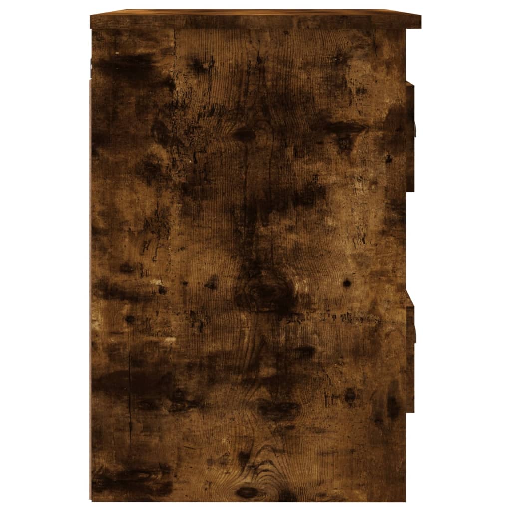 vidaXL Wall-mounted Bedside Cabinet Smoked Oak 41.5x36x53cm