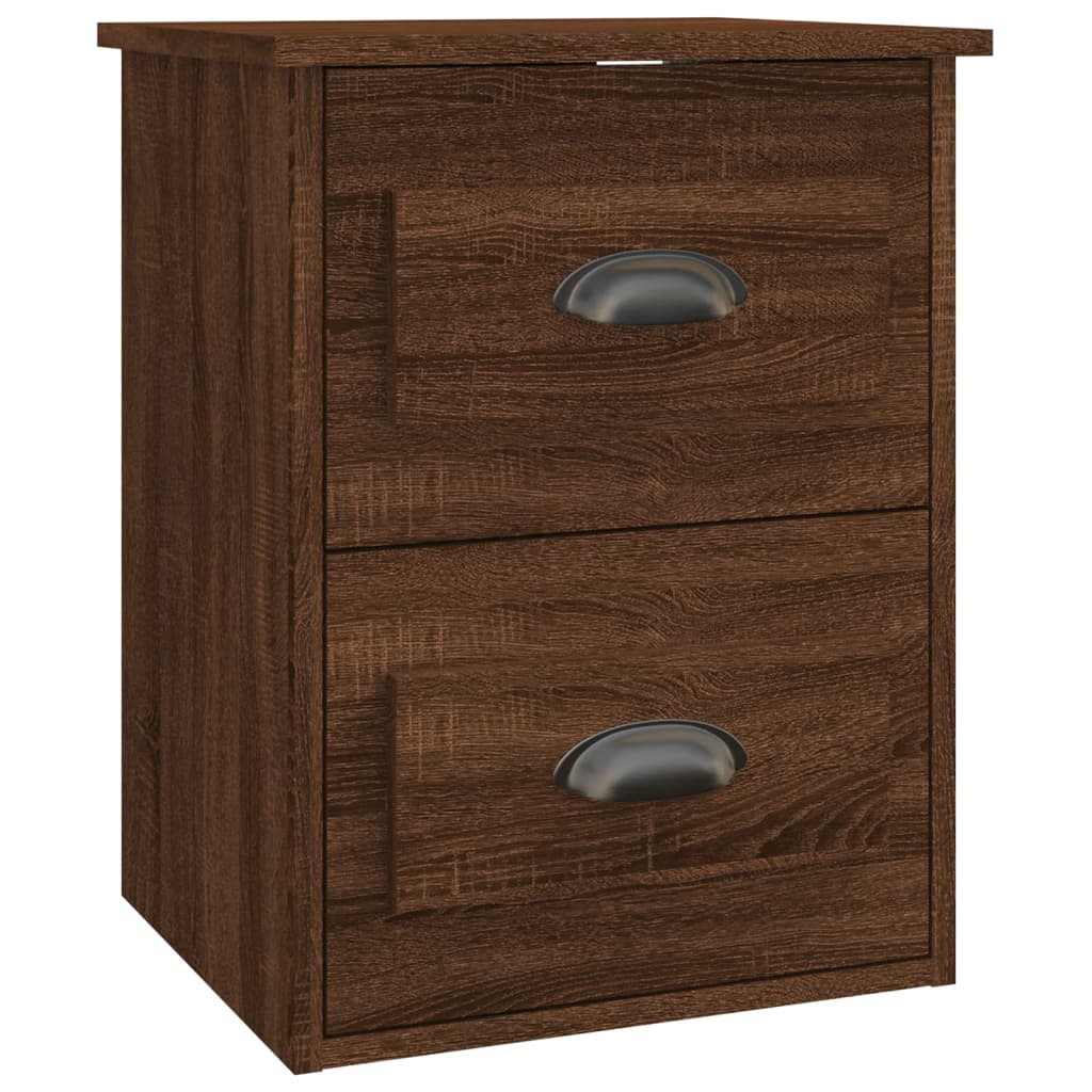 vidaXL Wall-mounted Bedside Cabinet Brown Oak 41.5x36x53cm