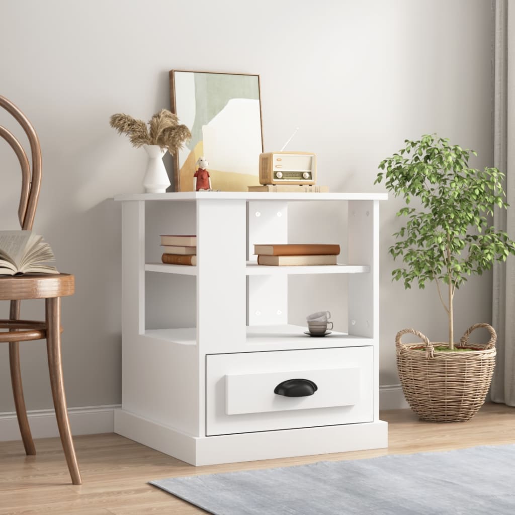 vidaXL Side Table White 50x50x60 cm Engineered Wood