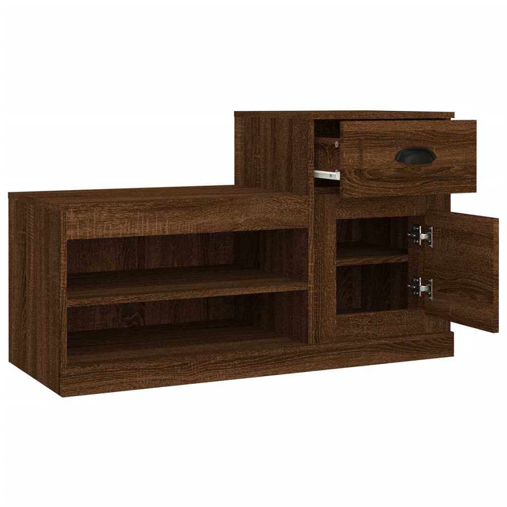 vidaXL Shoe Cabinet Brown Oak 100x42x60 cm Engineered Wood