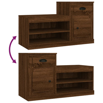 vidaXL Shoe Cabinet Brown Oak 100x42x60 cm Engineered Wood
