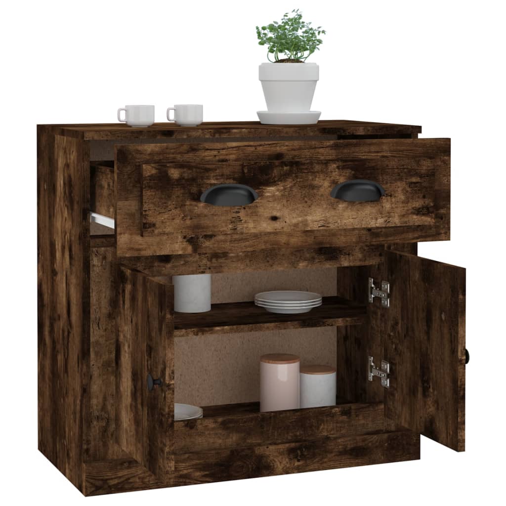 vidaXL Sideboard Smoked Oak 70x35.5x67.5 cm Engineered Wood